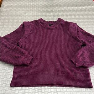 Who What Wear Plum Purple Ribbed Knit Sweater Size L